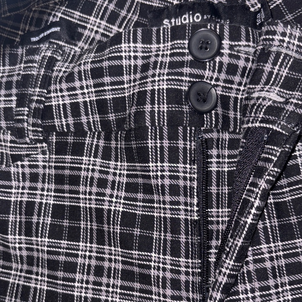 Studio by Torrid Monochrome Plaid Trousers - Straight - Picture 4 of 11